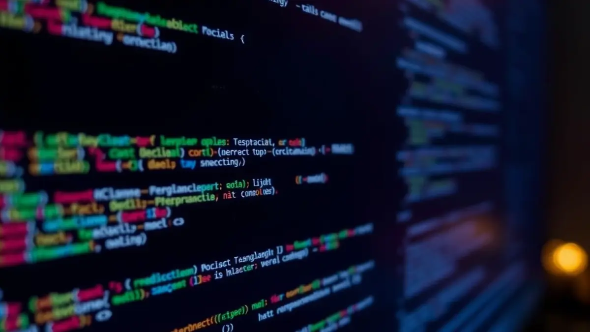 Imagen genérica de una pantalla de ordenador con código y patrones digitales, representando la actividad online.