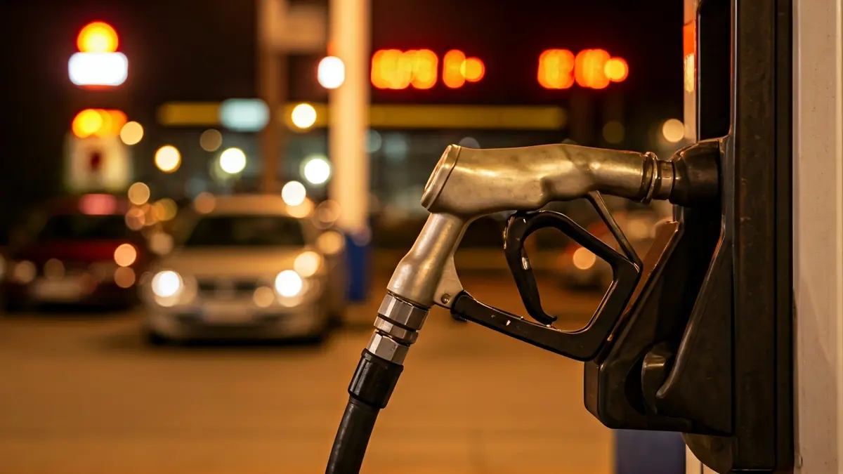 Imagen genérica de una manguera de combustible diésel en una gasolinera.