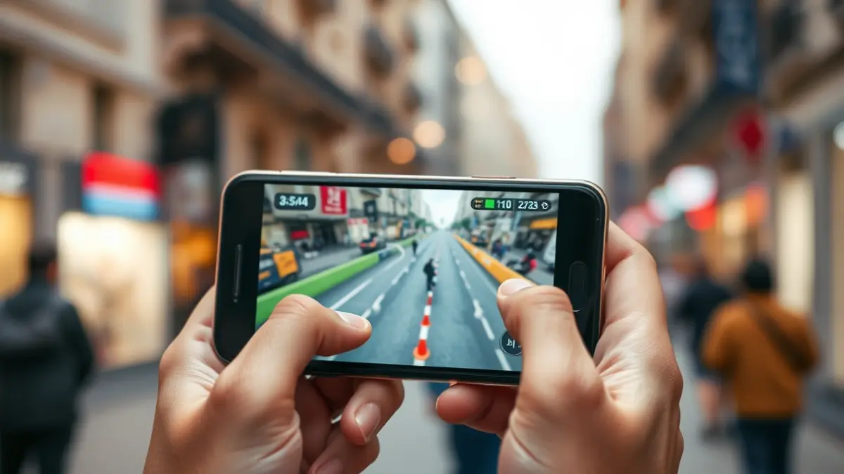 Generic image of a person playing a video game on a mobile phone.