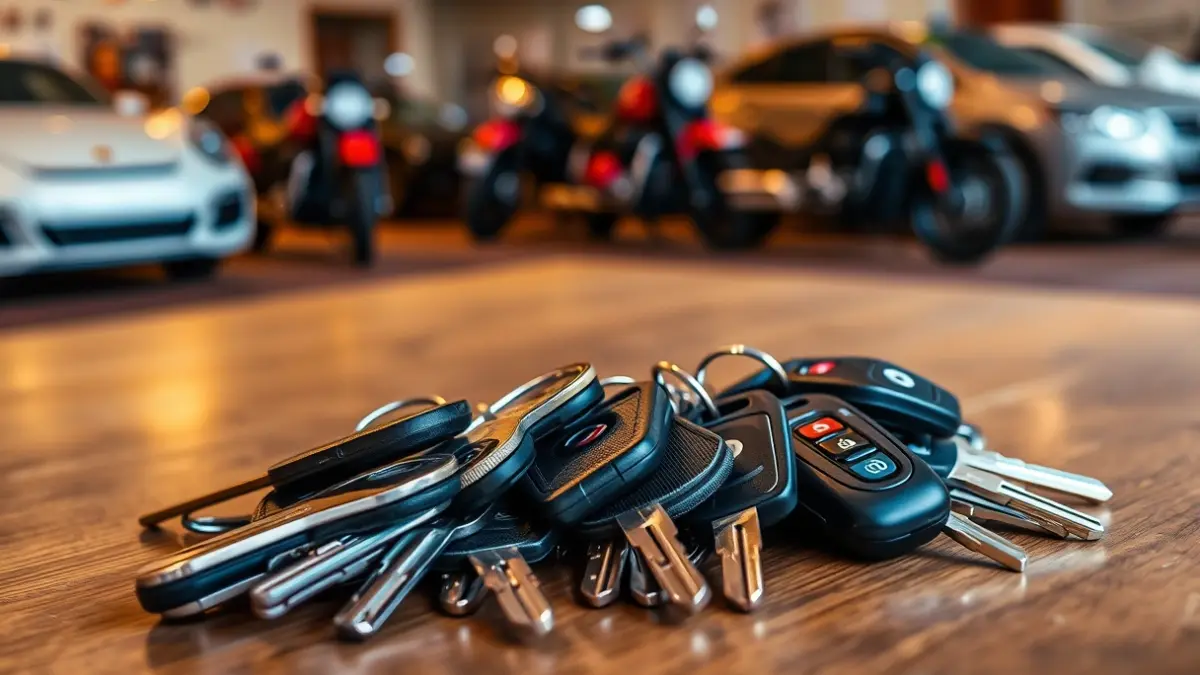 Generic image of vehicle keys, representing an auction.