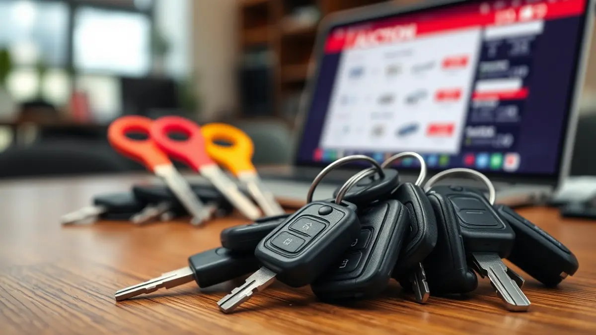 Generic image of vehicle keys on a table, symbolizing an auction.