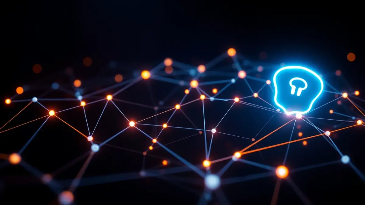 Imagen genérica de ciberseguridad, con líneas y nodos luminosos representando una red digital.