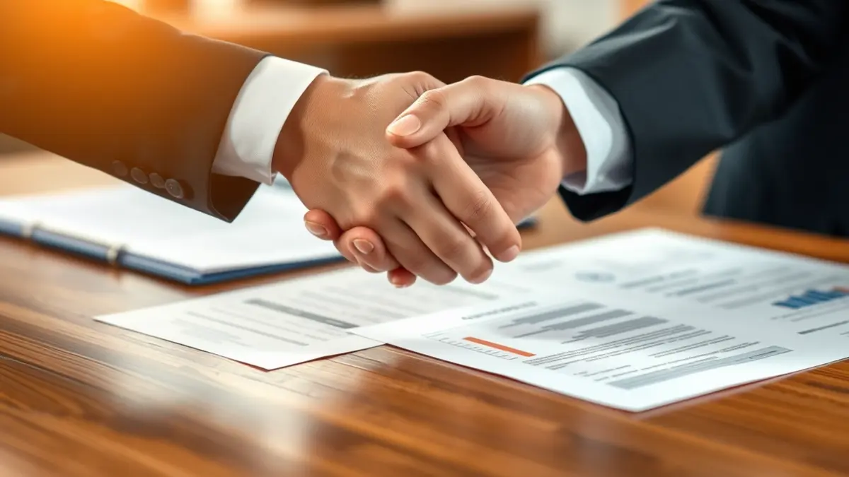 Imagen genérica de un acuerdo financiero o negociación entre partes.