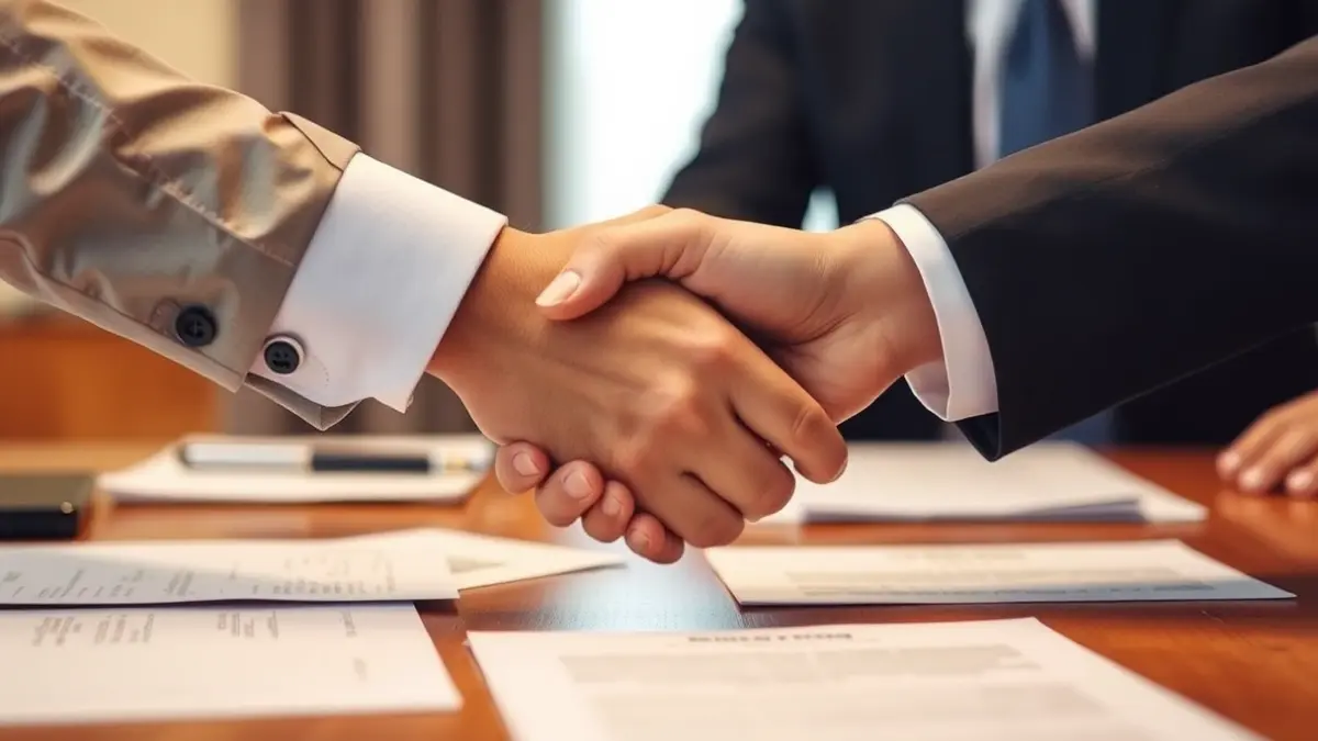 Imagen genérica de un traspaso de liderazgo o un acuerdo formal.