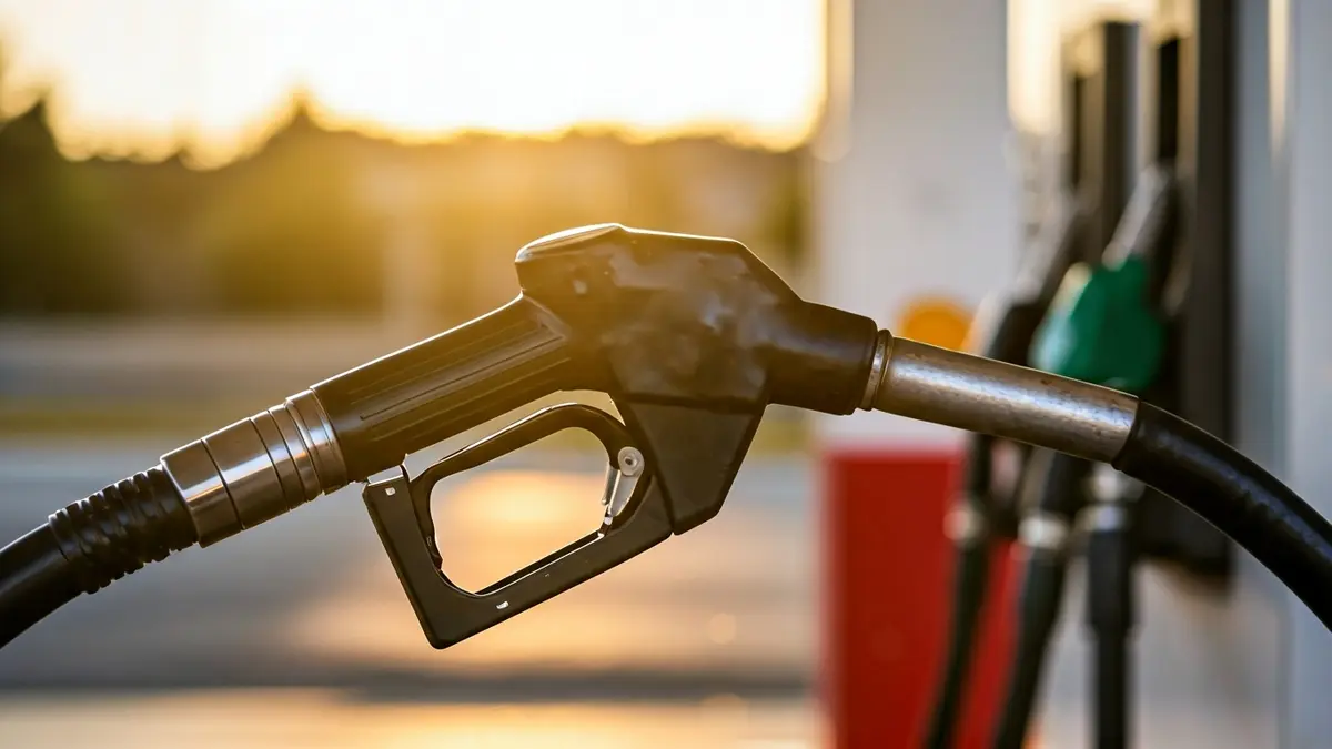 Imagen genérica de una manguera de gasolinera dispensando combustible.