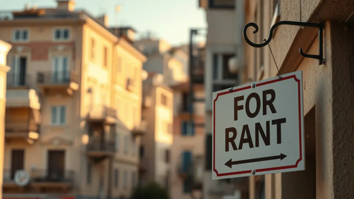Imagen genérica de un cartel de alquiler en un edificio de la ciudad de Valencia.
