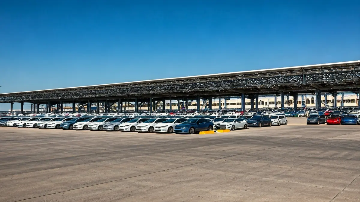 Generic image of a port terminal with new vehicles and modern infrastructure.
