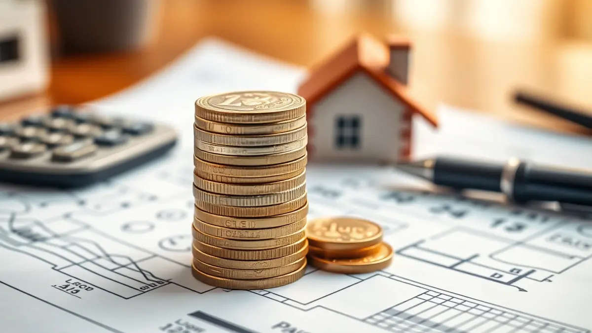 Imagen genérica de monedas de euro sobre un plano de vivienda, simbolizando el aumento de precios.