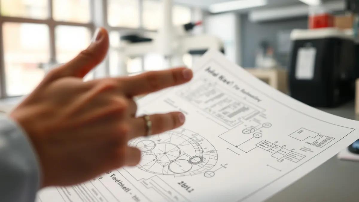 Imagen genérica de un diagrama científico o plano técnico en un laboratorio moderno.