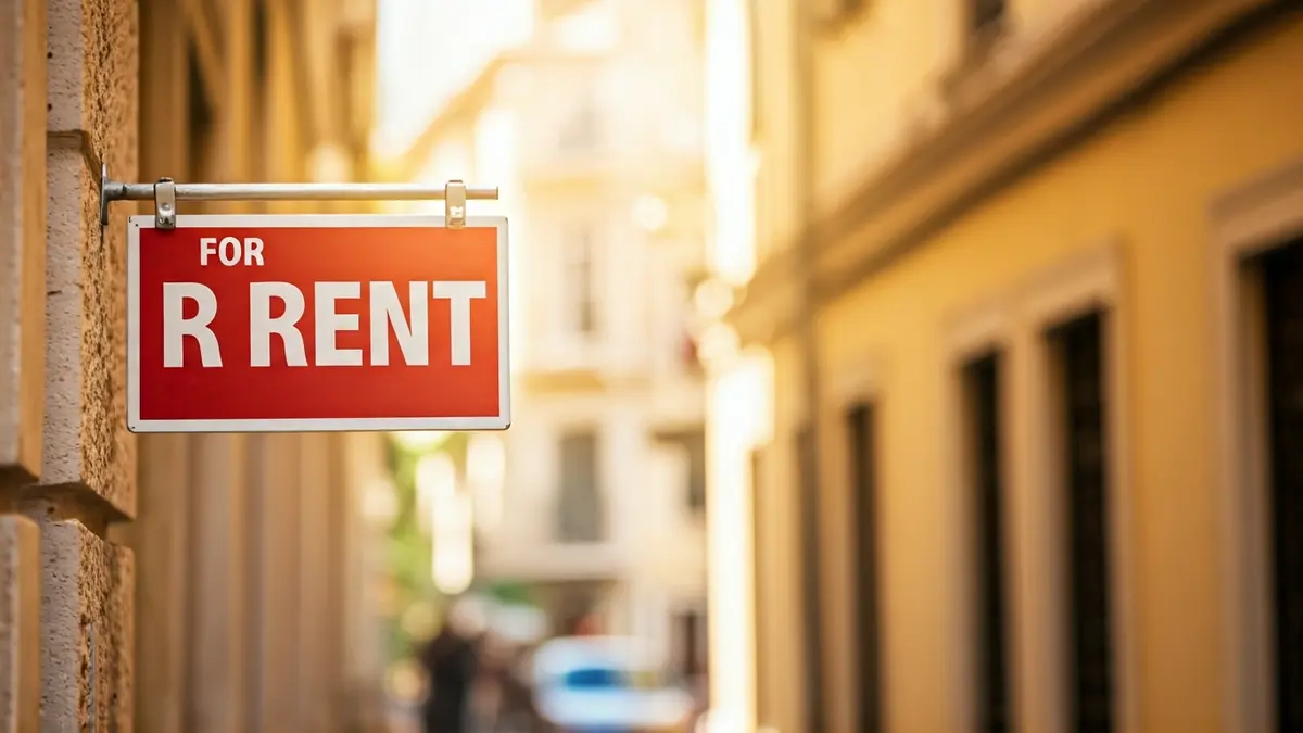 Imagen genérica de un cartel de 'Se Alquila' en un edificio de Valencia.