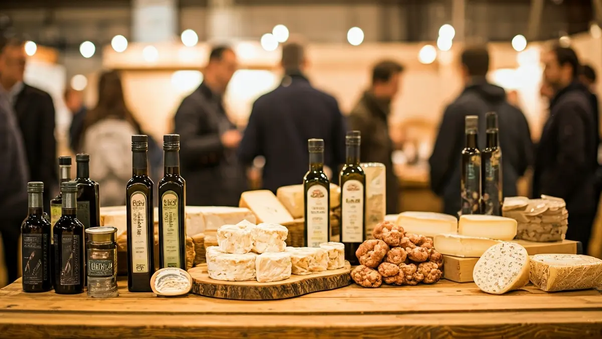Imagen genérica de productos gastronómicos en una feria de alimentación.