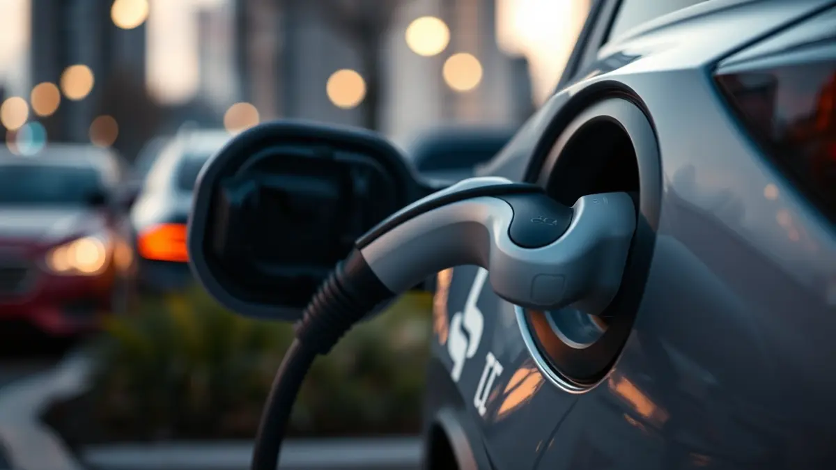 Imagen genérica de un coche eléctrico cargando.