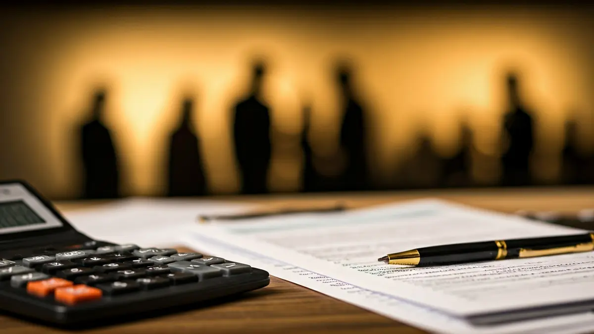 Imagen genérica de una calculadora y documentos fiscales, simbolizando la declaración de la Renta.