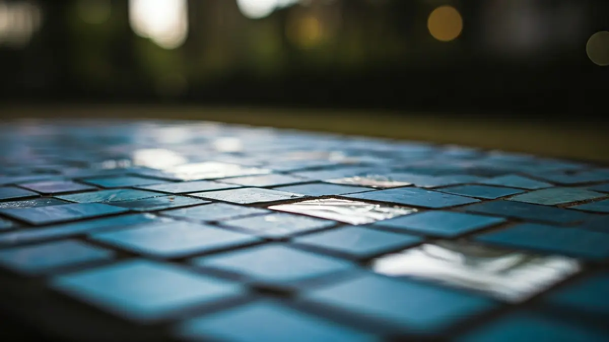 Imagen genérica de un detalle de un mosaico hecho con vidrio reciclado, mostrando colores vibrantes y patrones complejos.