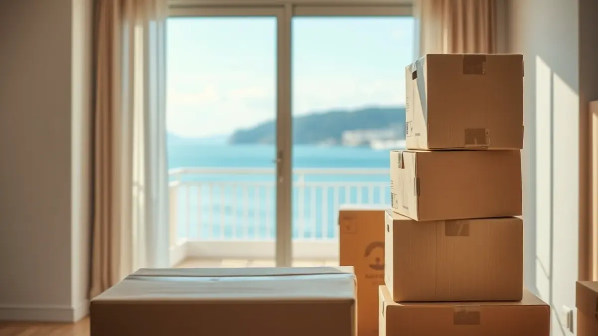 Imagen genérica de cajas de mudanza en un apartamento vacío.