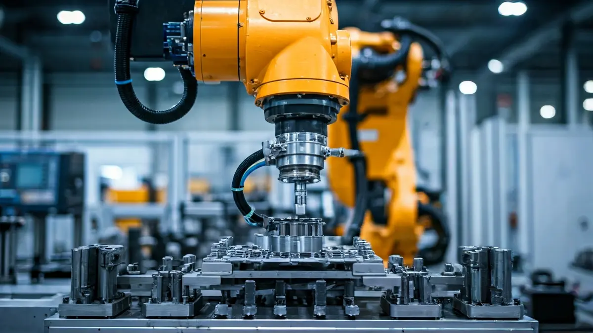 Imagen genérica de un brazo robótico en una instalación de fabricación avanzada.