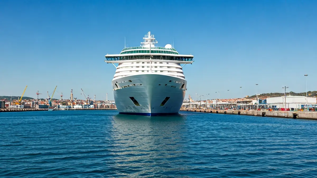 Imagen genérica de un crucero navegando hacia un puerto.