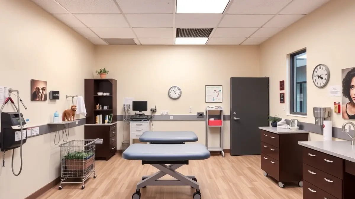 Generic image of a modern and clean veterinary clinic.