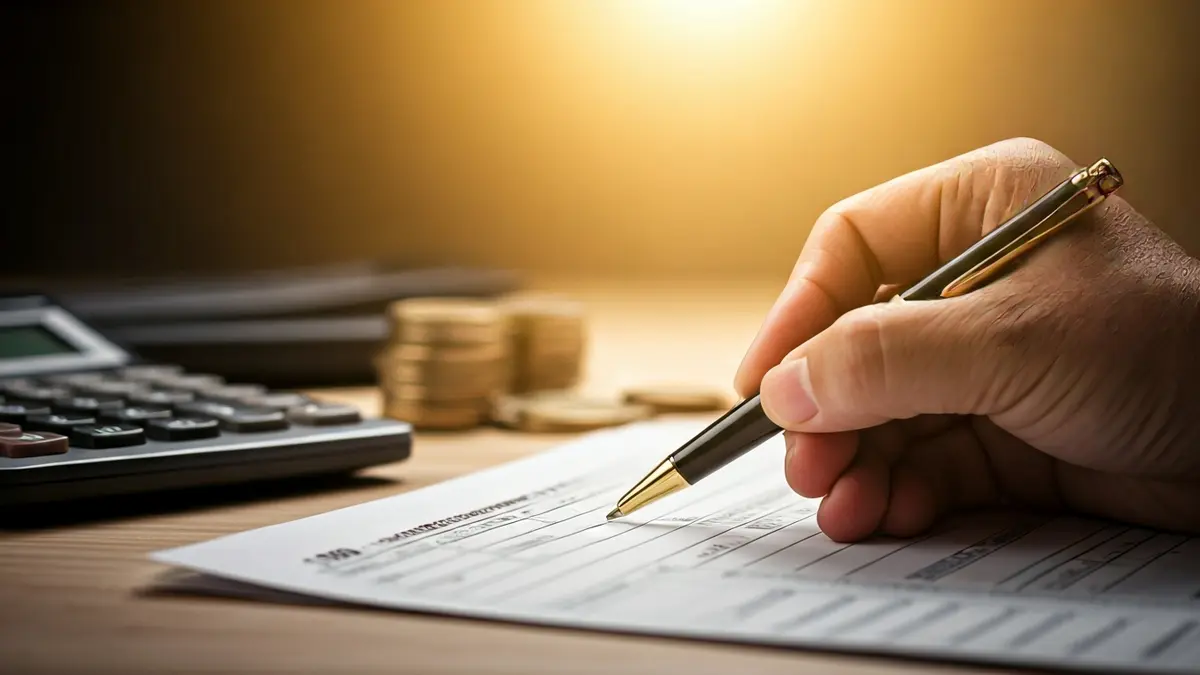 Imagen genérica de una persona rellenando una declaración de la renta.