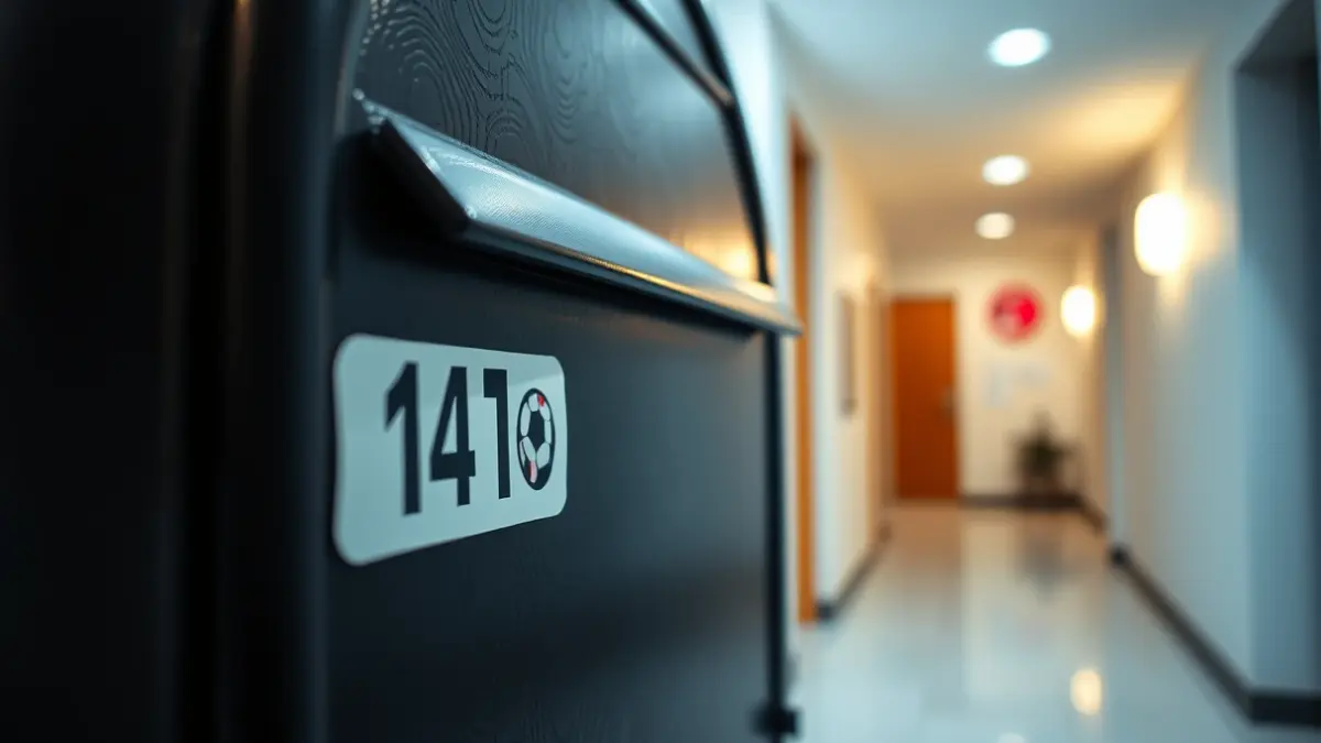 Imagen de un buzón con una pegatina de equipo de fútbol, simbolizando la conexión vecinal.