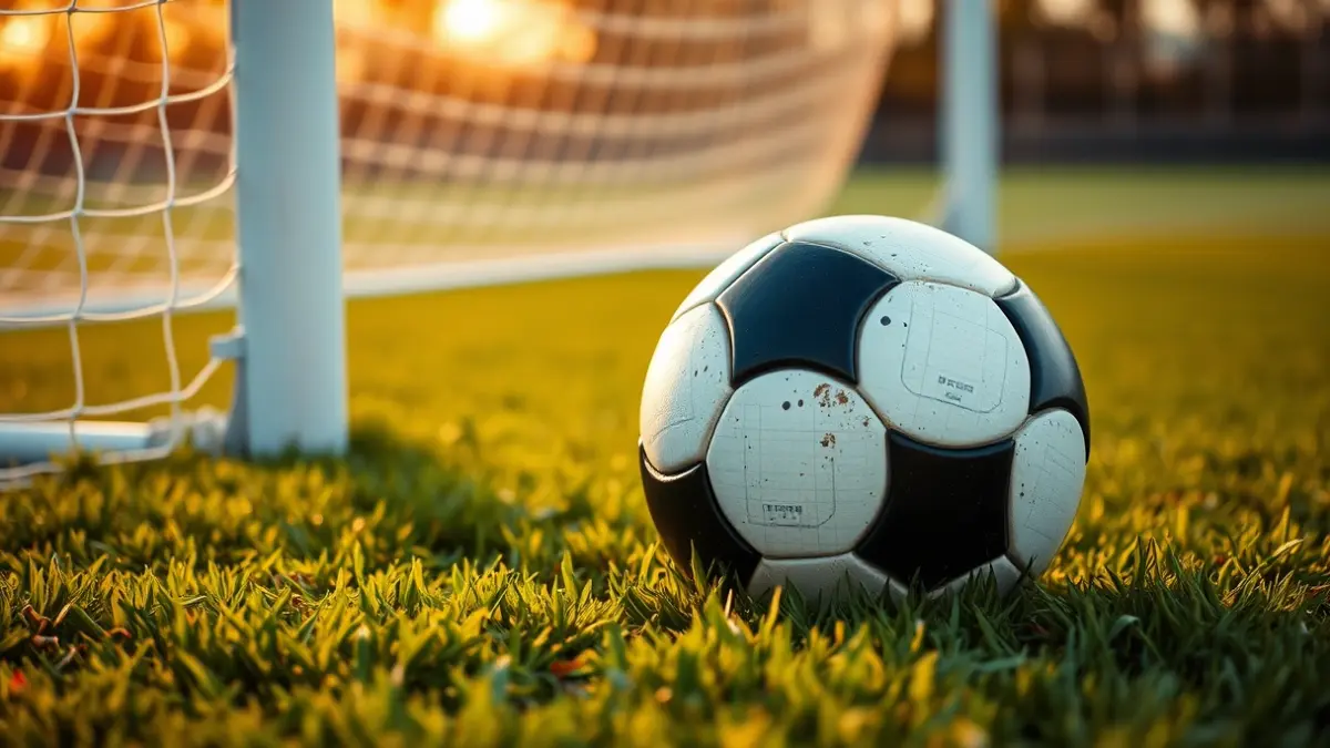 Generic image of a soccer ball on a field.