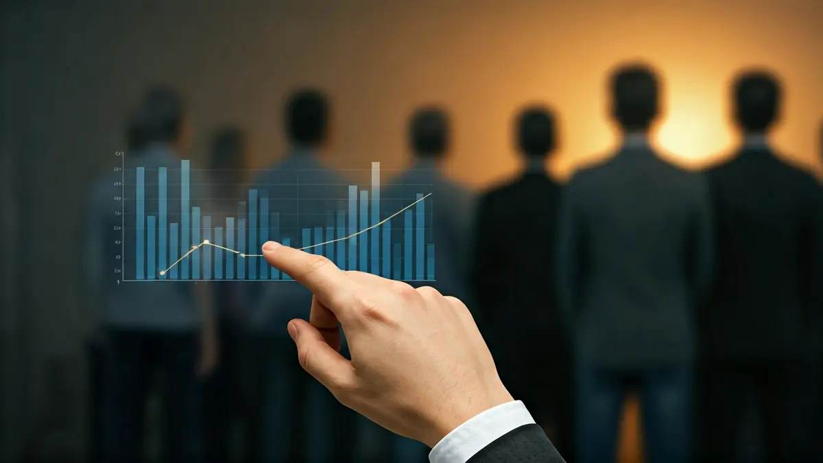 Imagen genérica de una mano señalando un gráfico financiero que muestra un déficit.