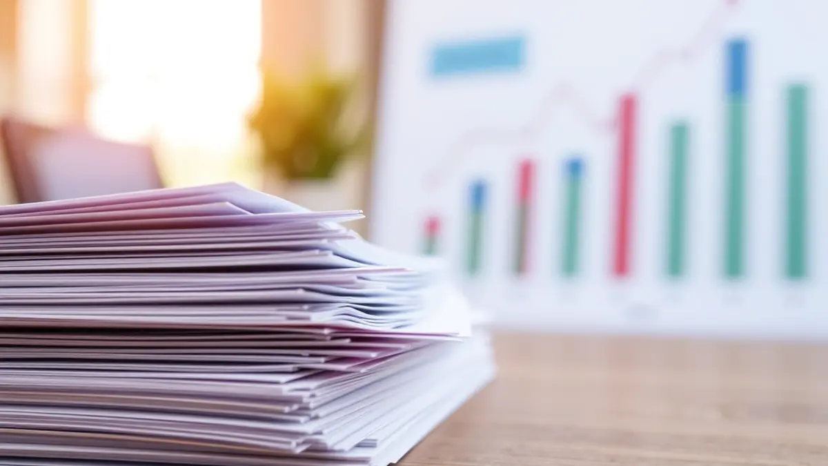 Imagen genérica de documentos financieros e informes presupuestarios.