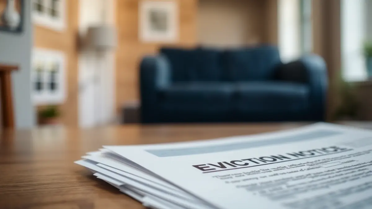 Documentos legales sobre alquileres en una mesa