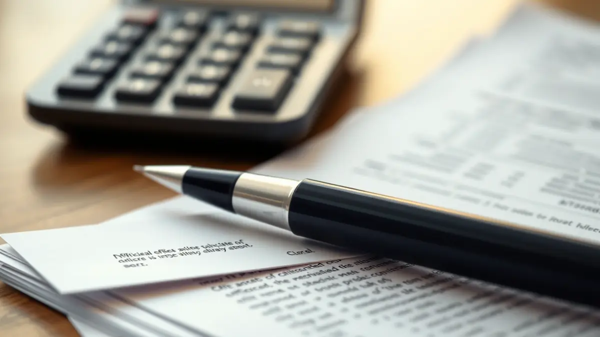 Generic image of documents and a calculator, symbolizing bureaucracy and tax burden.