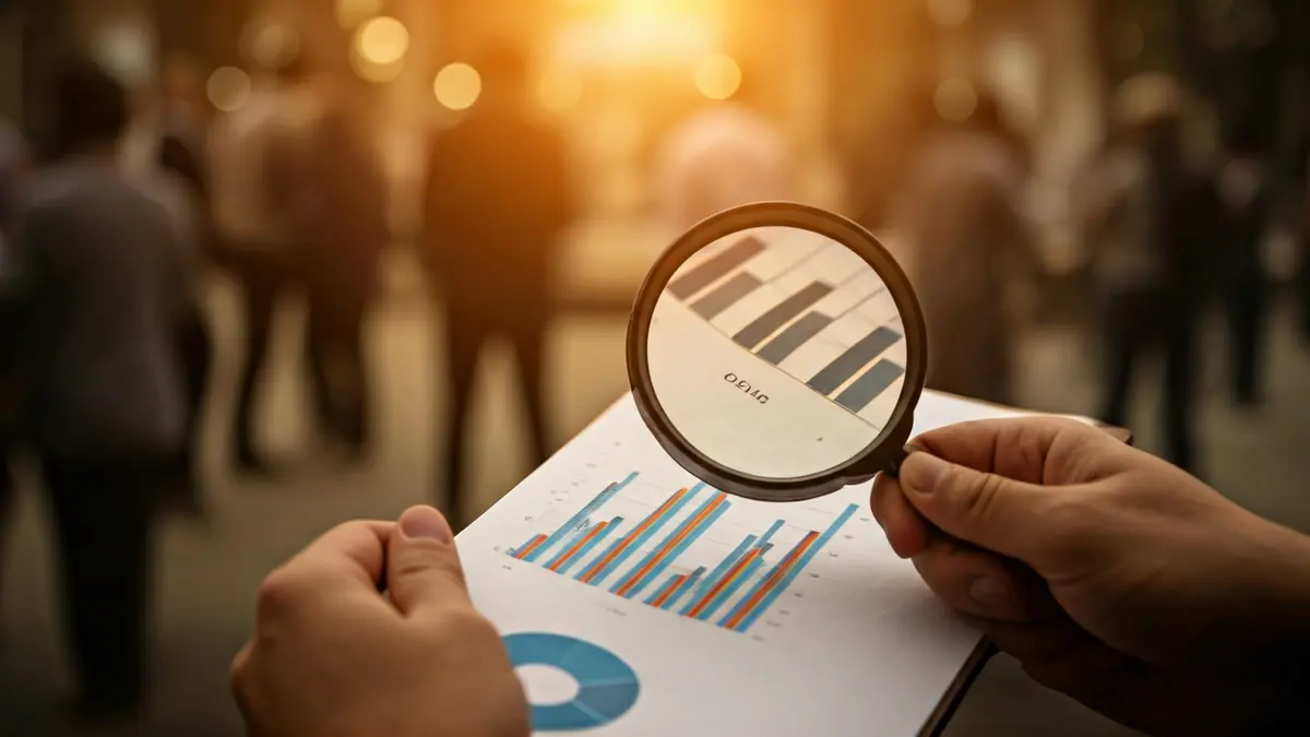 Imagen genérica de una lupa sobre documentos financieros, simbolizando el análisis de mercado.