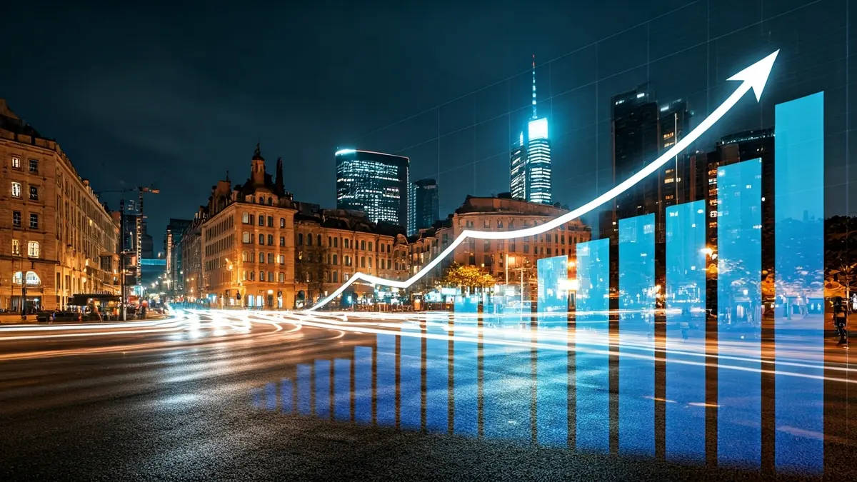 Imagen genérica de crecimiento económico y desarrollo urbano en una gran ciudad europea.