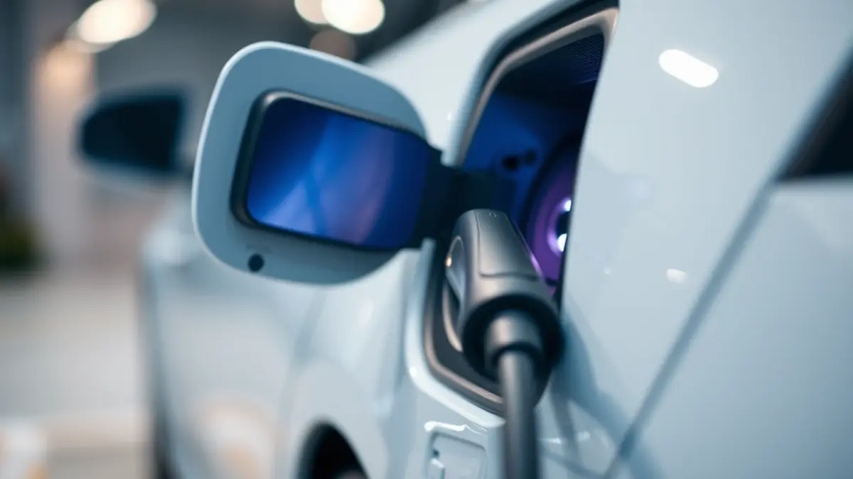 Imagen genérica de un vehículo eléctrico cargando, representando el avance de la movilidad sostenible.