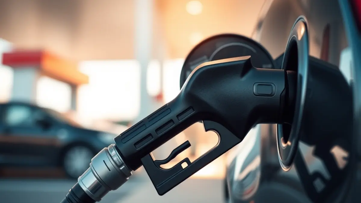 Imagen genérica de una manguera de gasolina en una estación de servicio.