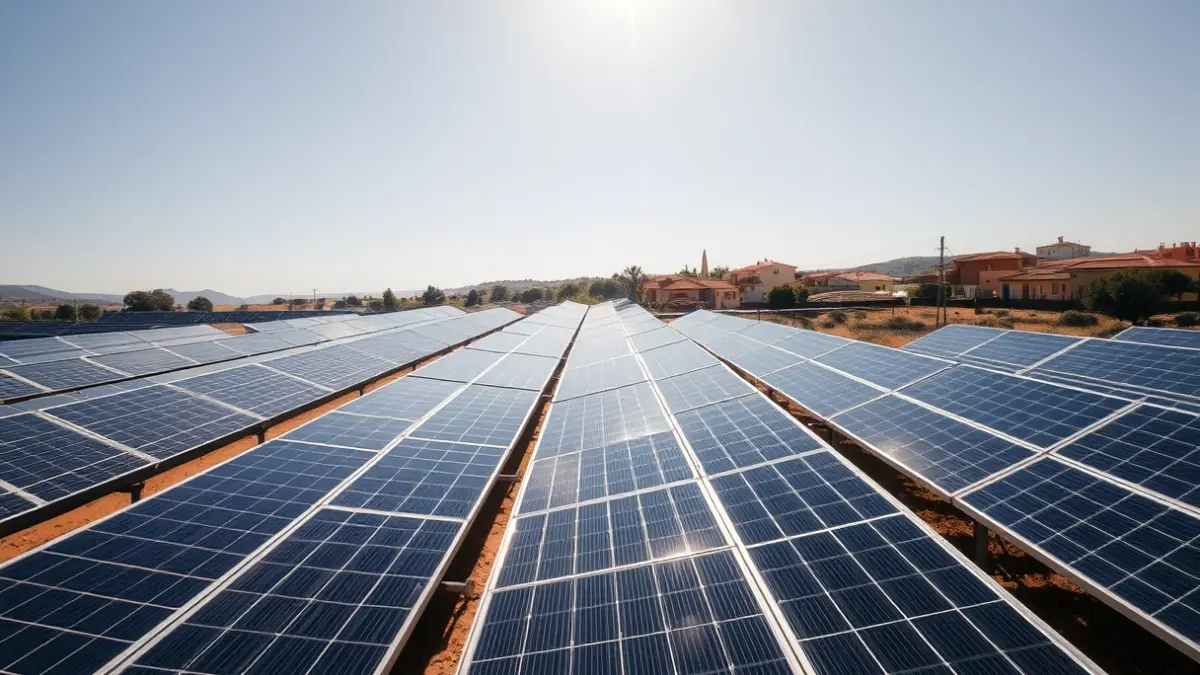 Generic image of solar panels in a Valencian rural landscape.
