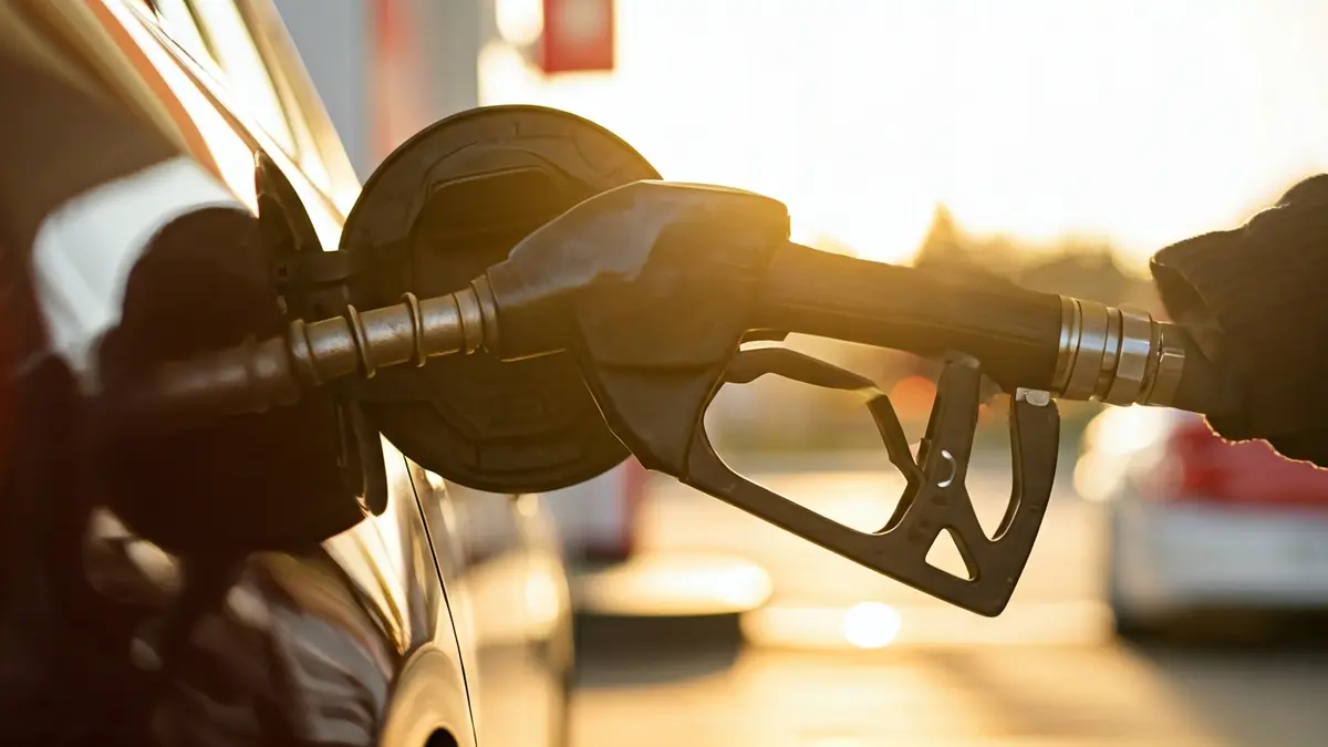 Generic image of a fuel pump nozzle in a car, symbolizing rising fuel prices.