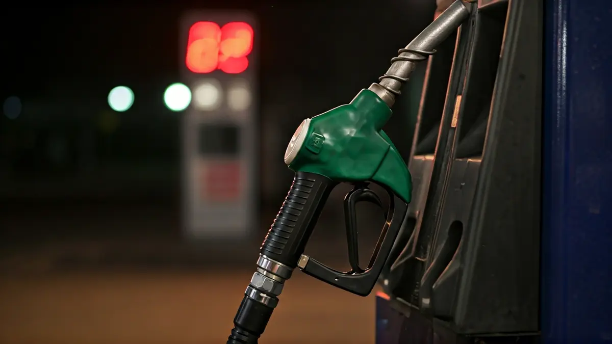 Imagen genérica de un surtidor de gasolina con precios en aumento.