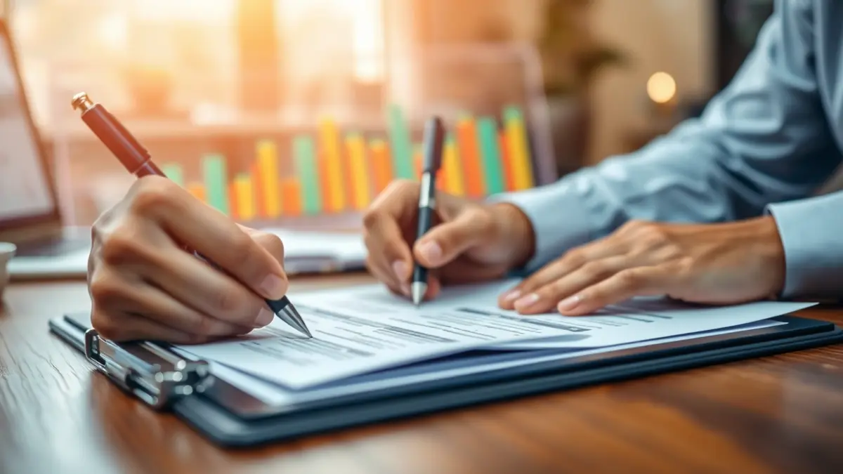 Imagen genérica de manos firmando un documento, representando inversiones públicas.