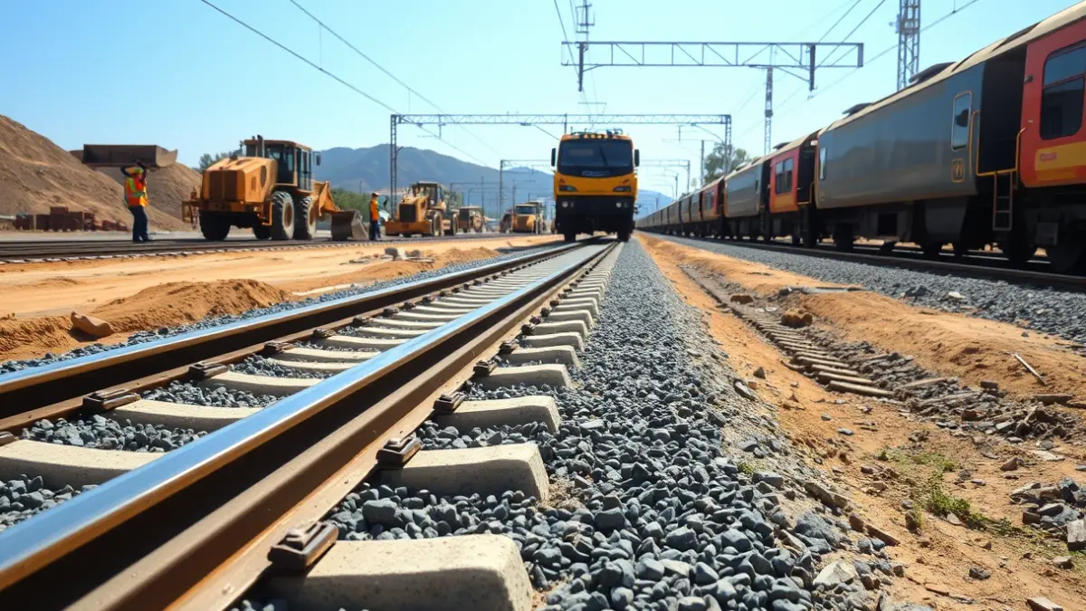 Repair and reconstruction work on the high-speed line in Málaga.