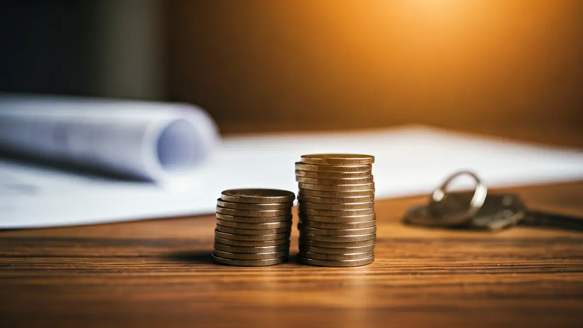 Imagen genérica de monedas de euro y llaves, representando el coste de la vivienda.