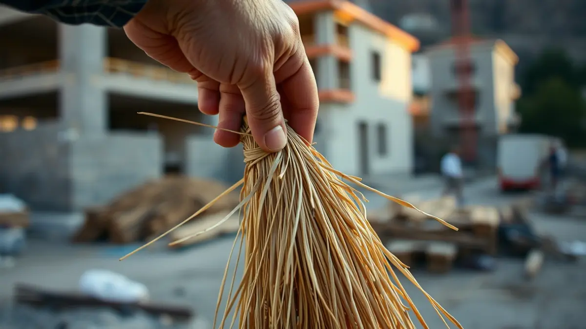 Generic image of straw, a bioconstruction material.