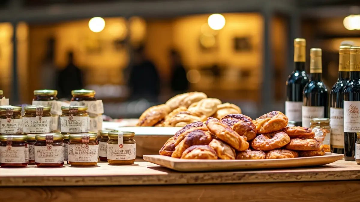 Gourmet products from La Palma at a food fair.