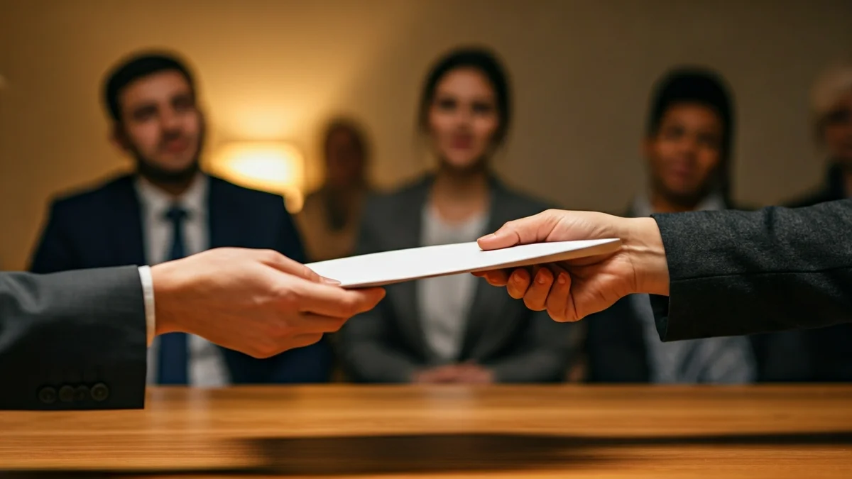 Generic image of hands signing a contract or employment document.