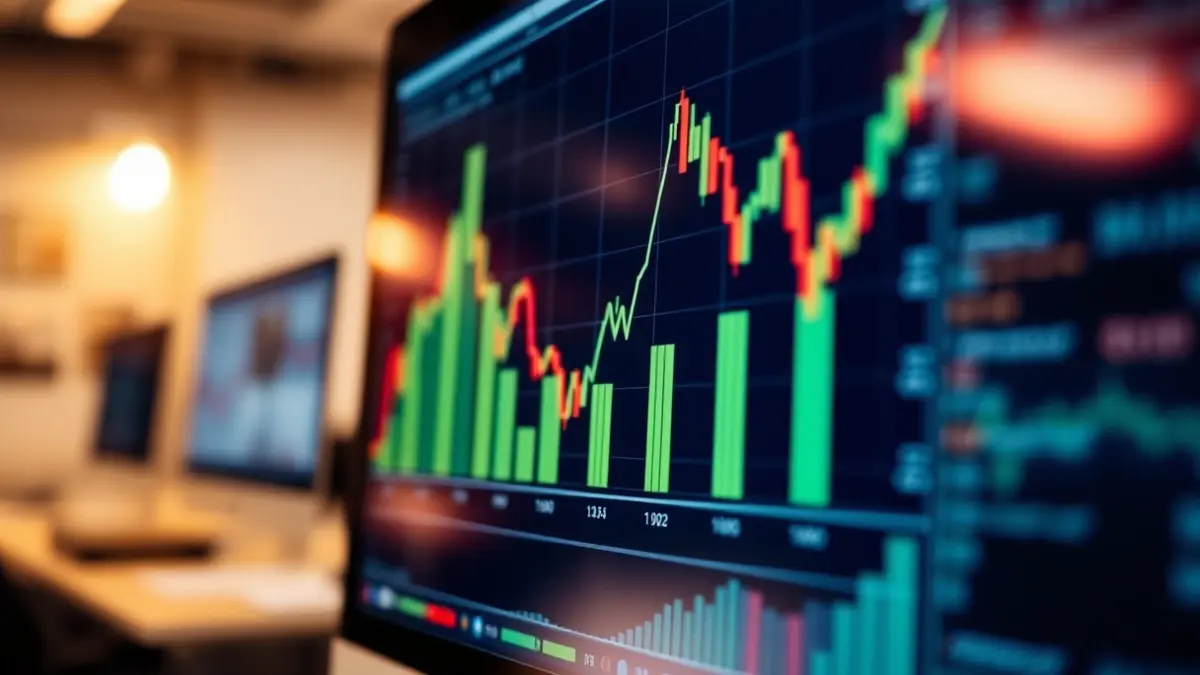 Generic image of an economic chart with a downward trend on a computer screen.