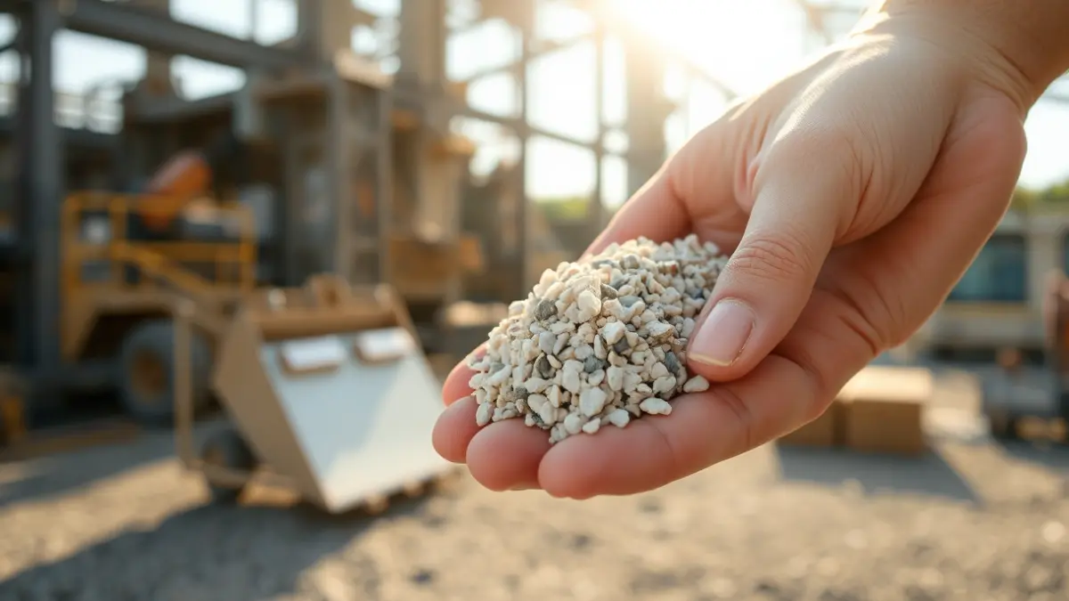 Materiales de construcción sostenibles fabricados a partir de residuos y energía solar.