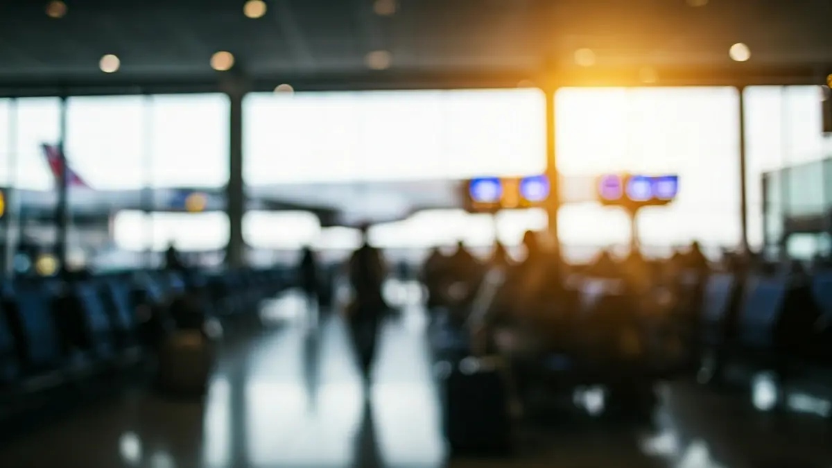 Imagen genérica del interior de una terminal de aeropuerto con pasajeros y equipaje.