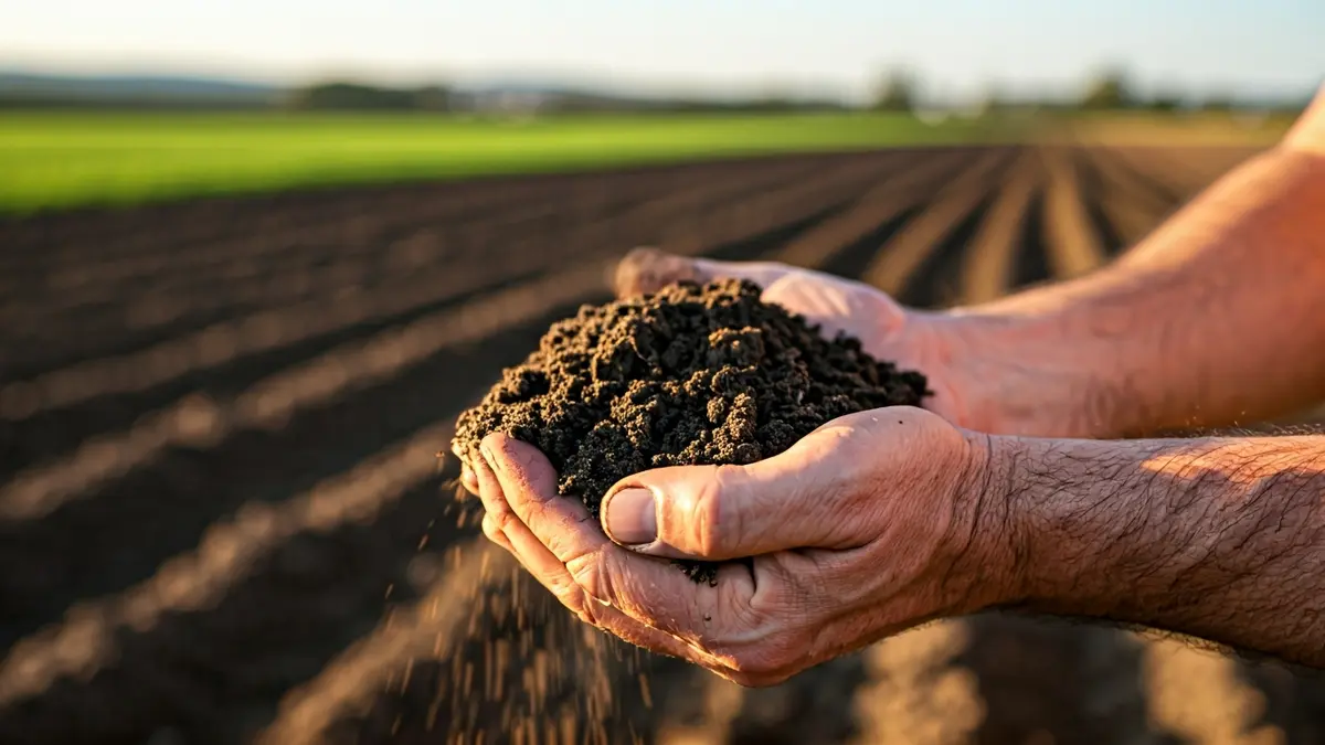 Generic image of a farmer's hands holding fertile soil.
