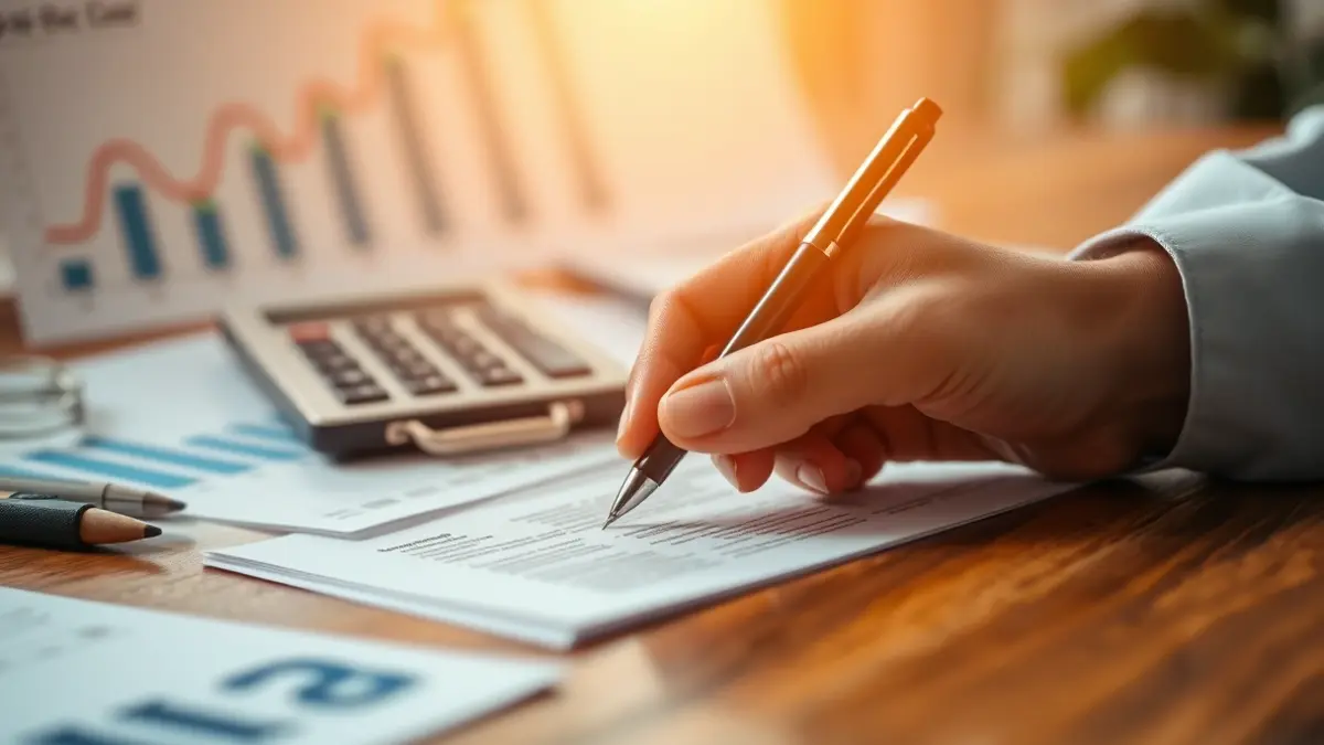Imagen genérica de documentos financieros y una mano firmando, simbolizando la recuperación económica.