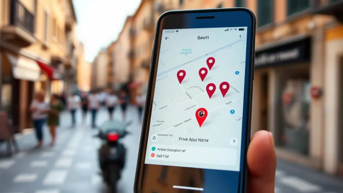 Generic image of a mobile phone displaying an interactive city map.