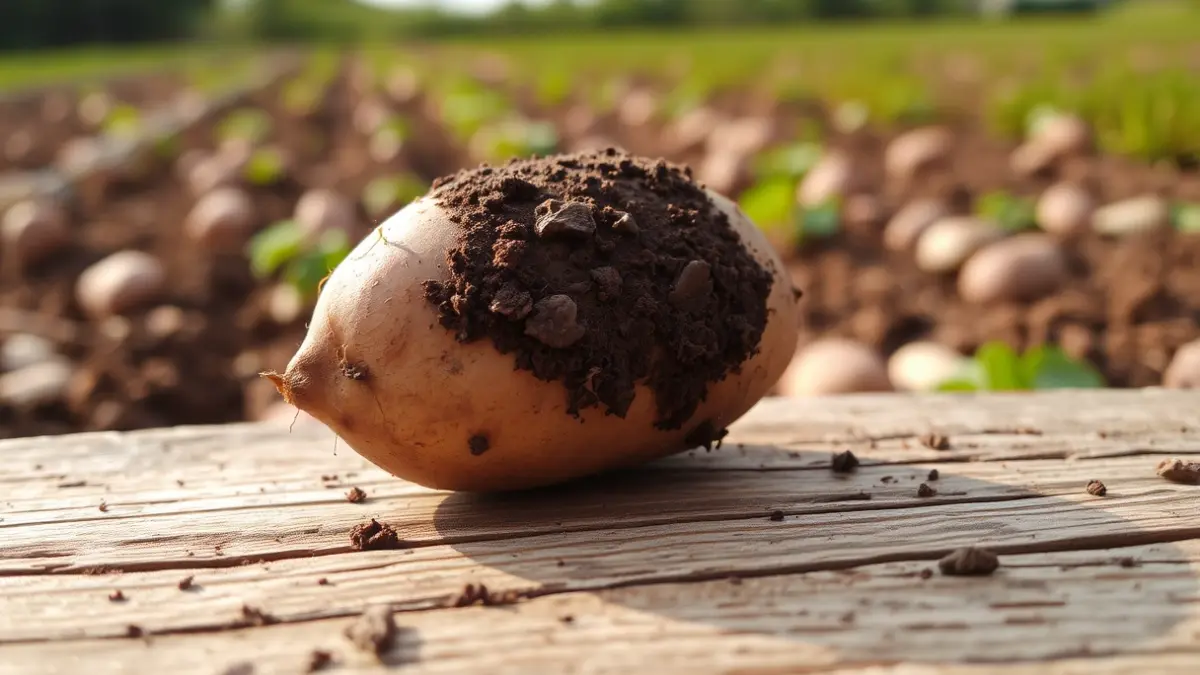 Imagen genérica de una patata de A Limia, destacando su origen y calidad.