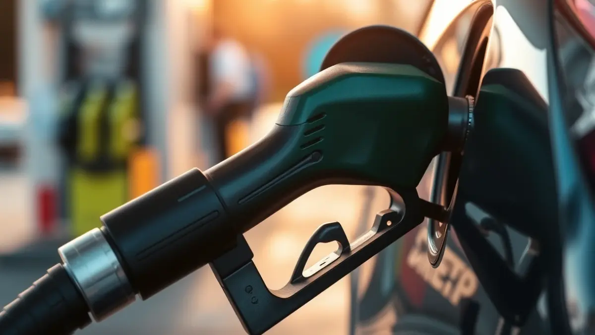Generic image of a fuel pump nozzle in a car.